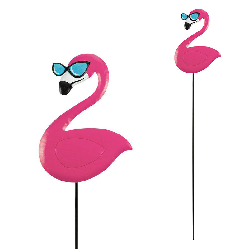 Pink Flamingo Metal Stake 24"