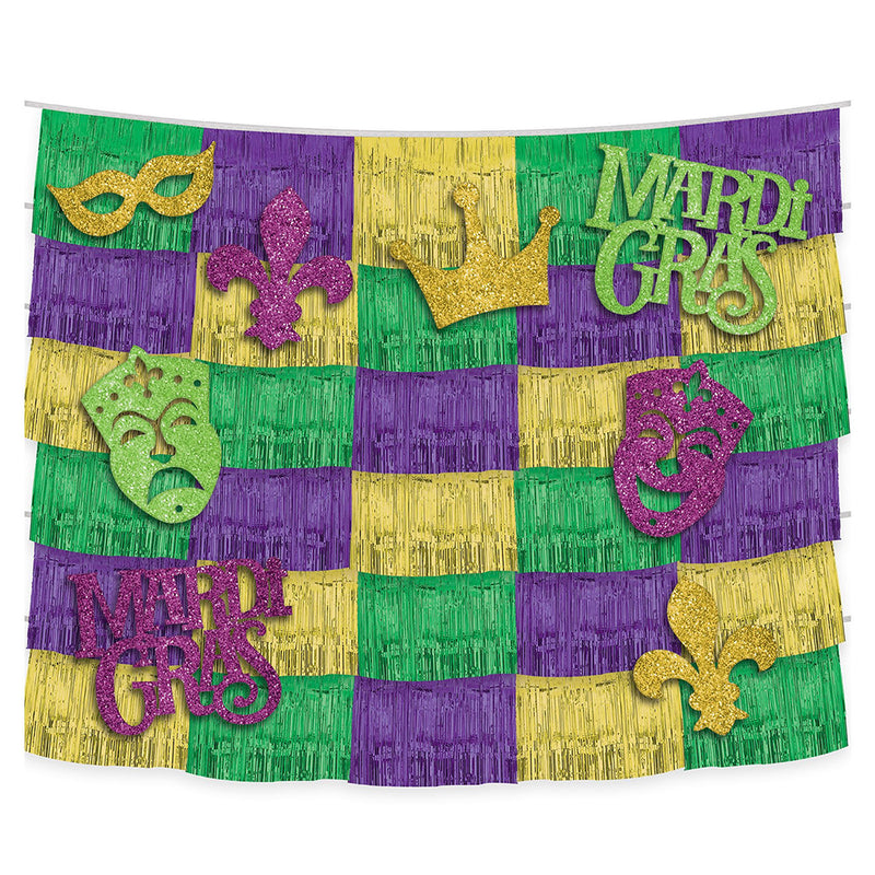 Mardi Gras Fringe Decoration Backdrop 80"