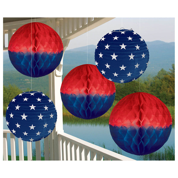 Patriotic Honeycomb Hanging Bouquet (5 PACK)