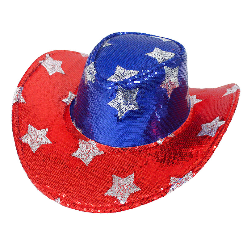 Patriotic Sequin Cowboy Hat