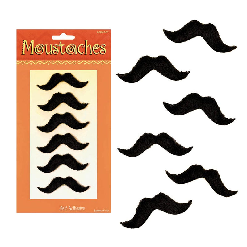 Novelty Mustaches (6 PACK)