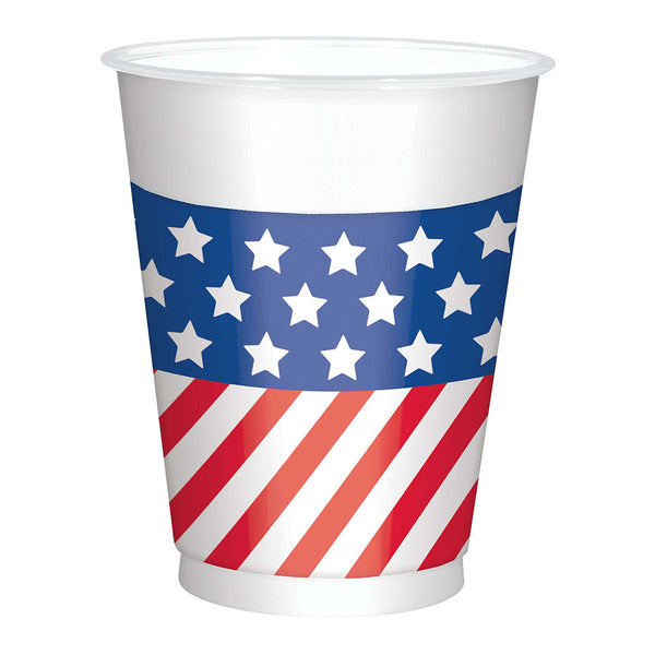 Patriotic Printed Plastic Cups (25 PACK)