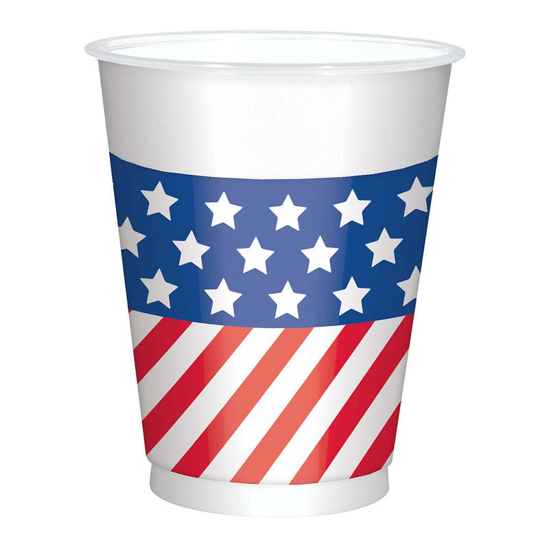 Patriotic Printed Plastic Cups (25 PACK)