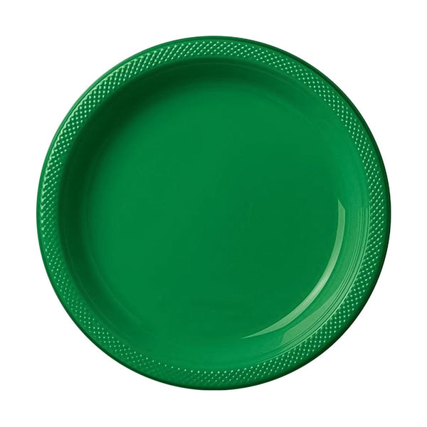 Plastic Plates 9" Festive Green