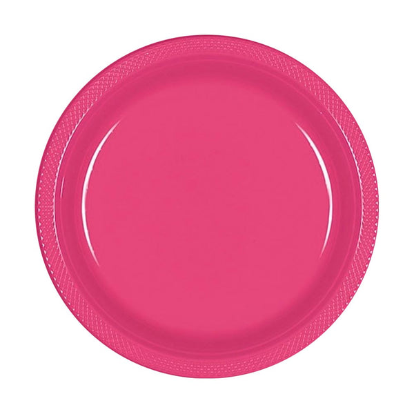 Plastic Plates 9" Bright Pink