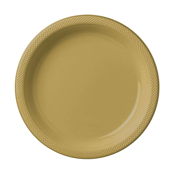 Plastic Plates 9" Gold