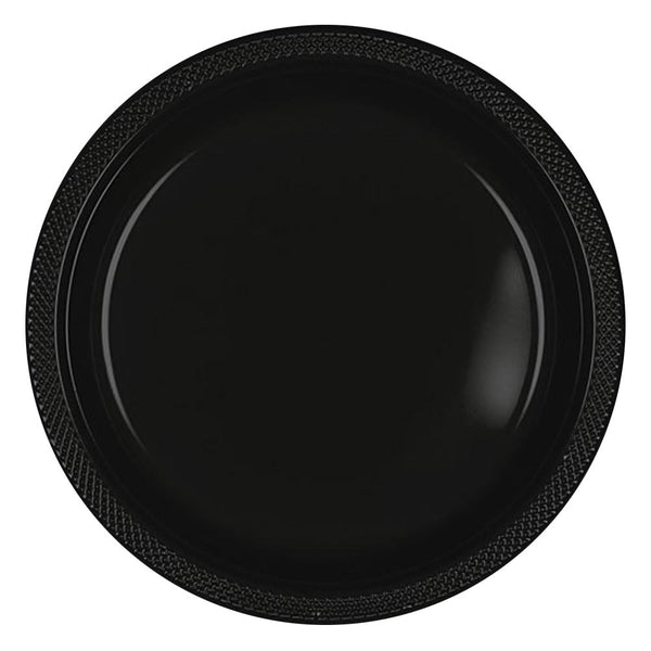 Plastic Plates 10-1/4" Black (20 PACK)