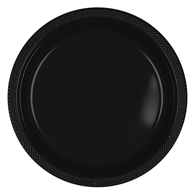 Plastic Plates 10-1/4" Black (20 PACK)