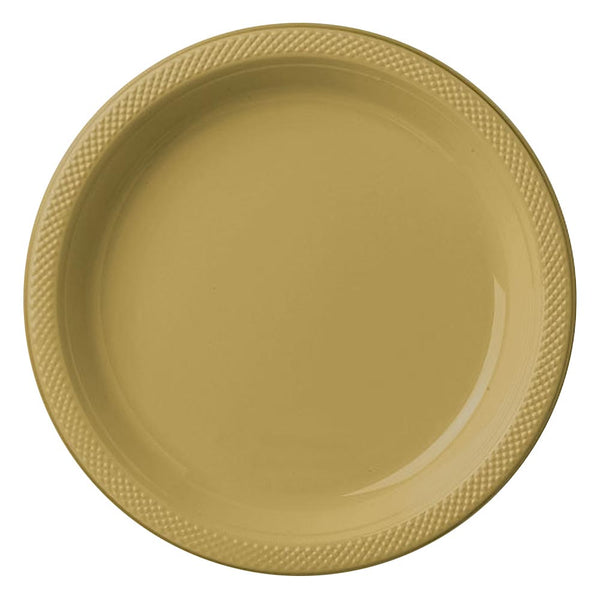 Plastic Plates 10-1/4" Gold (20 PACK)