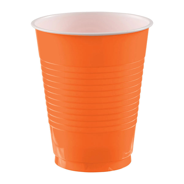 Plastic Cups 18 oz Orange (50 PACK)