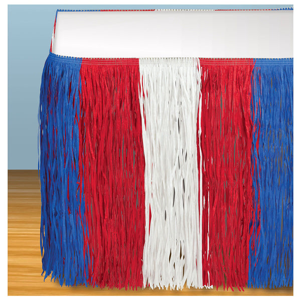 Patriotic Fringe Tableskirt 29" x 9'