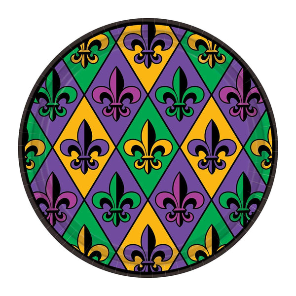 Fleur-De-Lis Plates 9" (18 PACK)