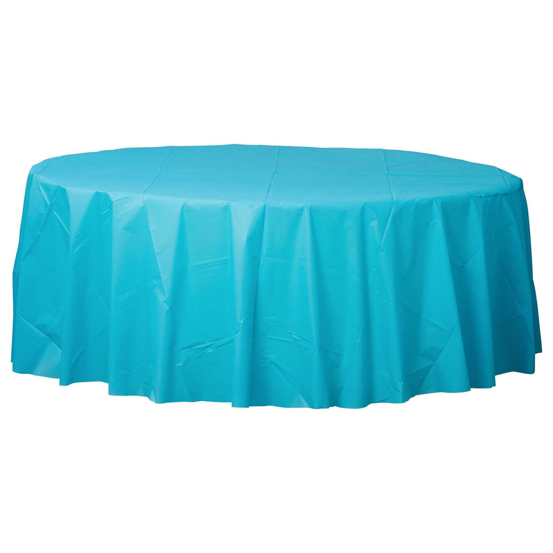 Round Plastic Table Cover 84" Caribbean