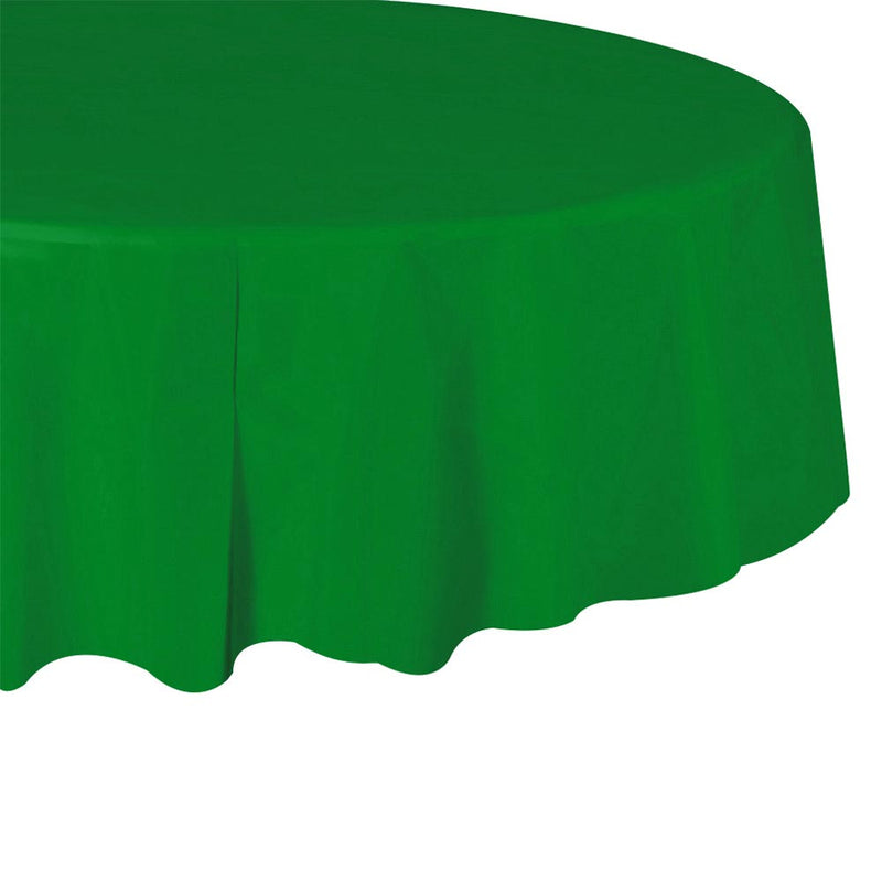 Plastic Table Cover - Festive Green 84" Round