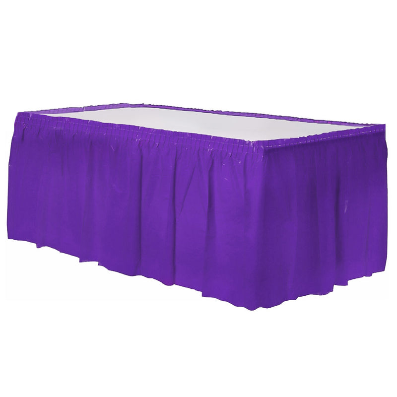 Plastic Table Skirt 29" x 14' Purple