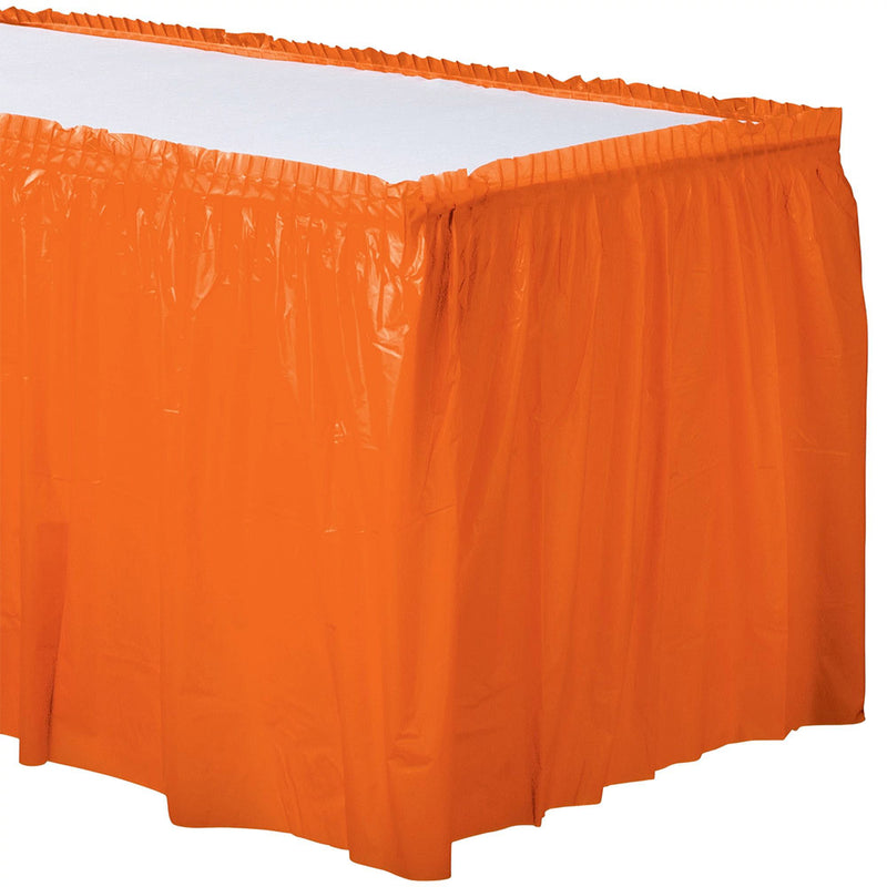 Plastic Table Skirt 21' x 29" Orange