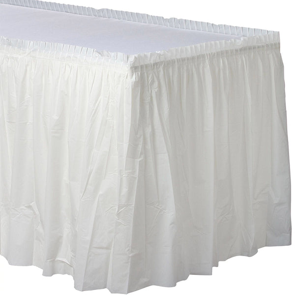 Plastic Table Skirt 21' x 29" White