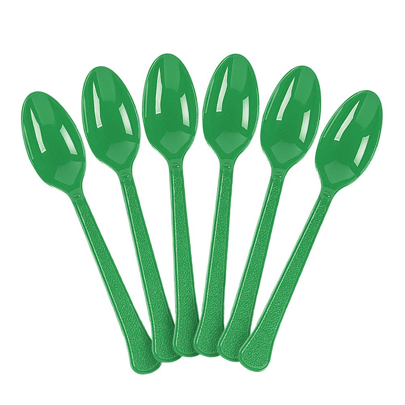 Plastic Spoons - Festive Green