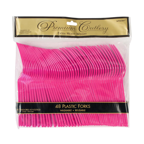 Plastic Forks - Bright Pink (48 PACK)