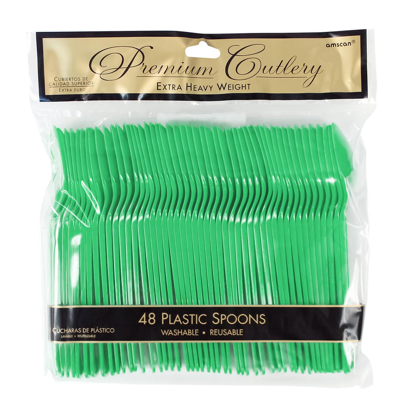 Plastic Spoons - Green (48 PACK)