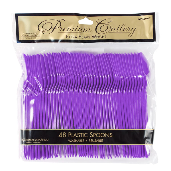 Plastic Spoons - Purple (48 PACK)