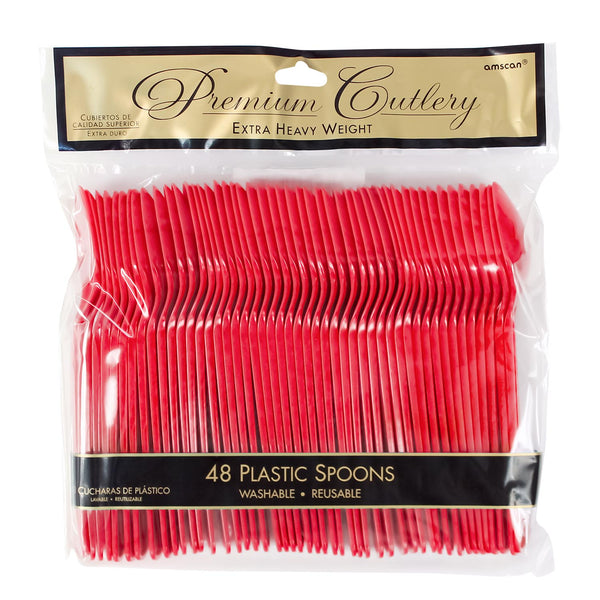 Plastic Spoons - Red (48 PACK)