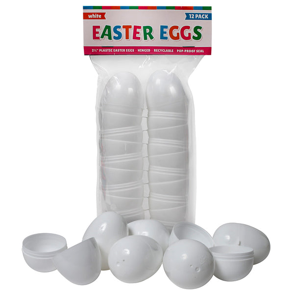 White Easter Eggs 2-1/3" (12 PACK)