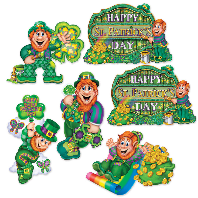 St. Patrick's Day Cutouts 12" - 14" (6 PACK)