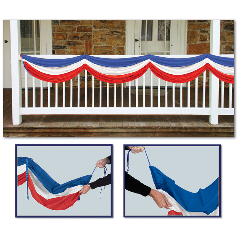 Red White & Blue Fabric Bunting 5'10"