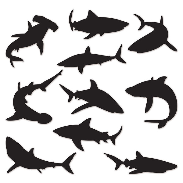 Shark Silhouettes 10"-15" (10 PACK)