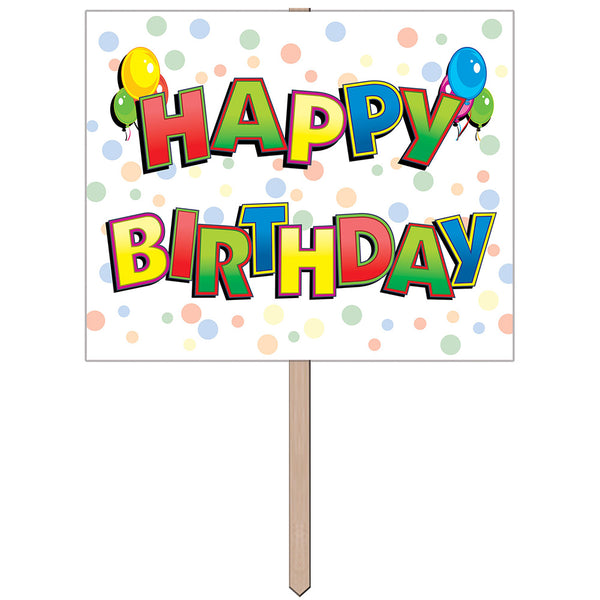 Happy Birthday Yard Sign 12" x 15"