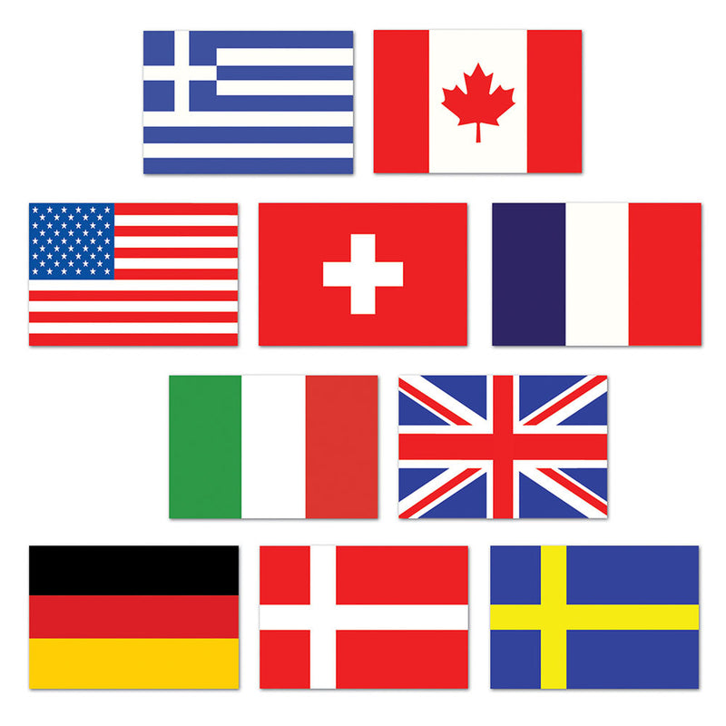 International Flags Cutouts 4-1/2" (10 PACK)