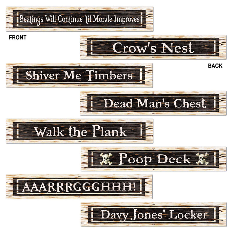 Pirate Street Sign Cutouts 24" (4 PACK)