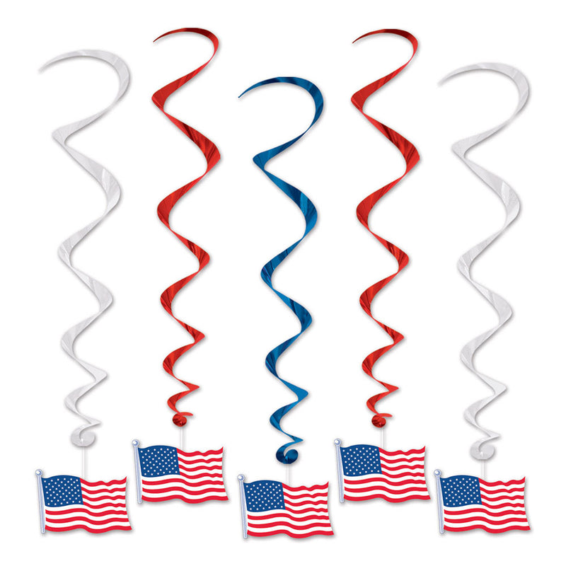 American Flag Whirls 3' (5 PACK)