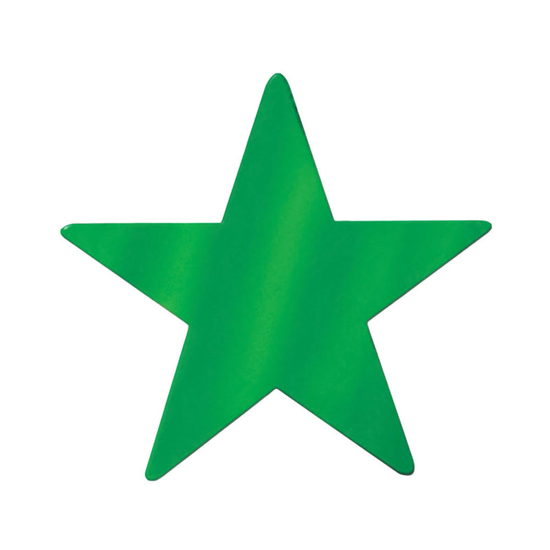 Foil Star Cutout - Green 9"