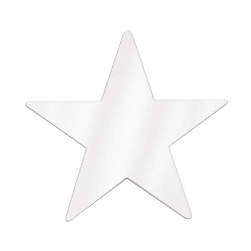 Foil Star Cutout - White 9"