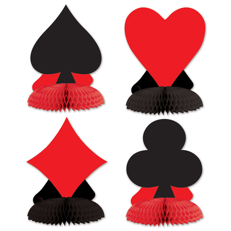 Casino Card Suit Mini Centerpieces 4-1/2" (4 PACK)