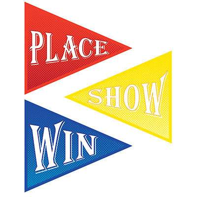 Win Place Show Flag Cutouts 17.5" (3 PACK)