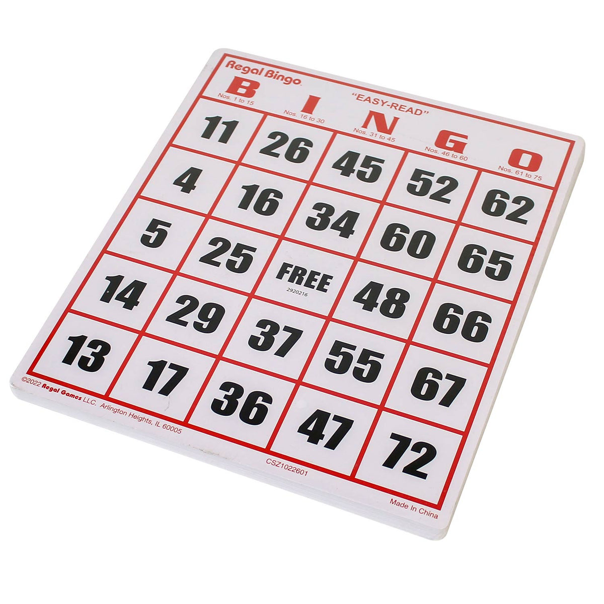 Bingo Paper Cards-50 Books- 3 on 20 up Standard Rotation Bingo Paper Cards-50 Books- 3 on 20 up Standard Rotation