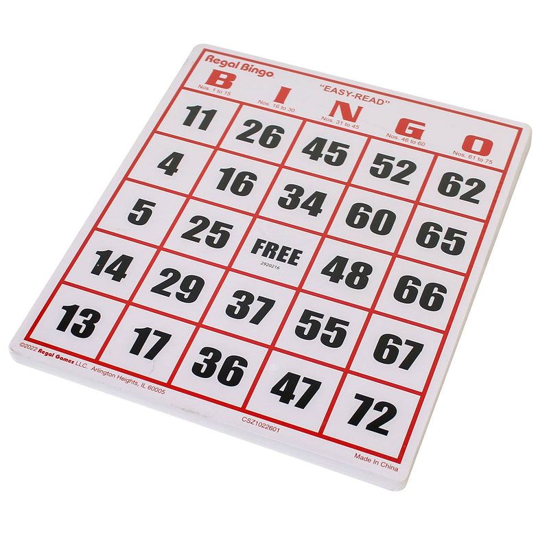Bingo Cards Large Print 8" x 9" (50 PACK)