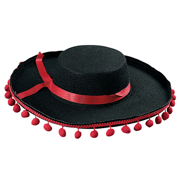 Flamenco Hat With Pom Poms