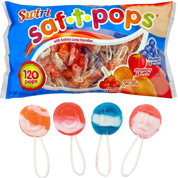 Saf-T-Pops Swirl Lollipops (120 PACK)