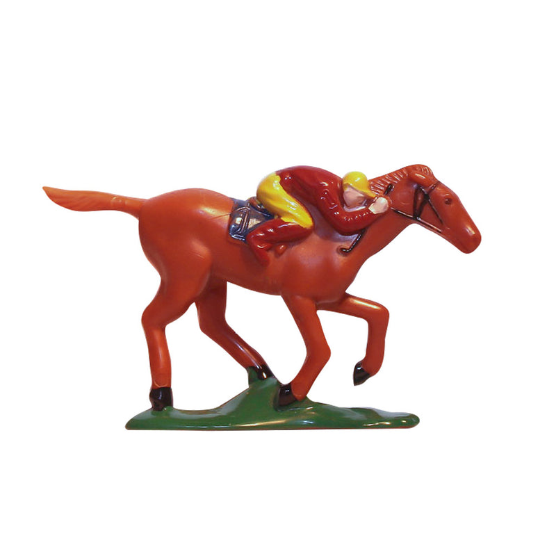 Horse And Jockey Figurine 3"
