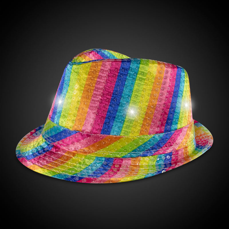 Light Up Rainbow Sequin Fedora