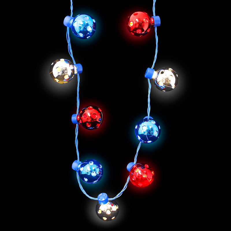 Light Up Patriotic Ball Necklace