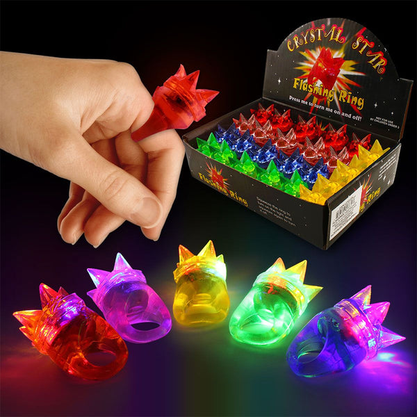 Light Up Spiky Jelly Rings (24 PACK)