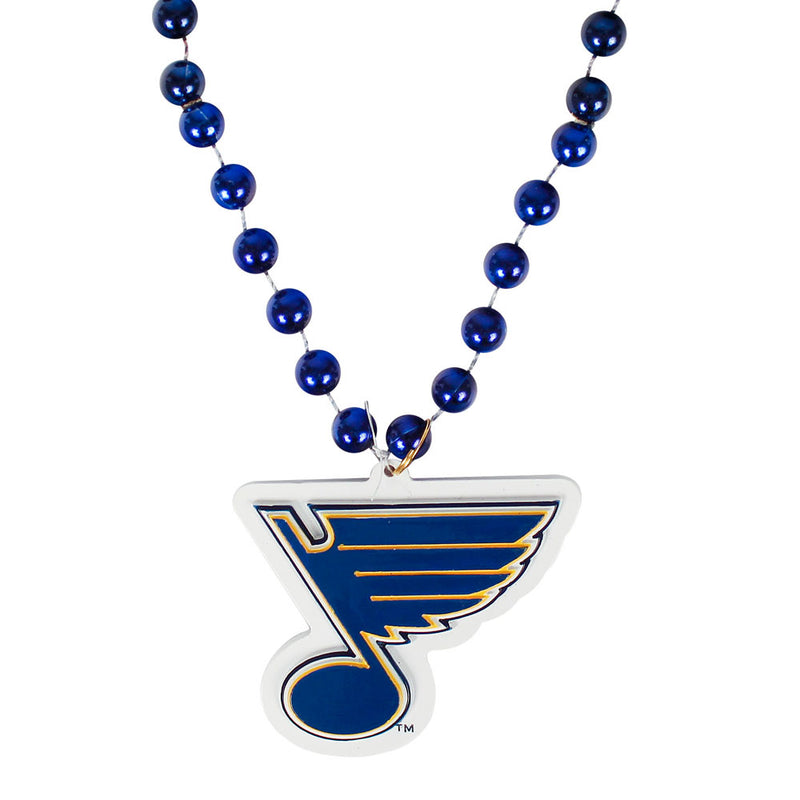 St. Louis Blues Beaded Necklace 36"