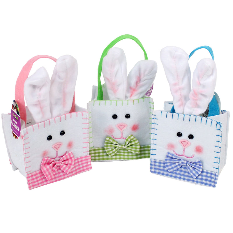 Mini Felt Bunny Easter Basket Assorted 5"