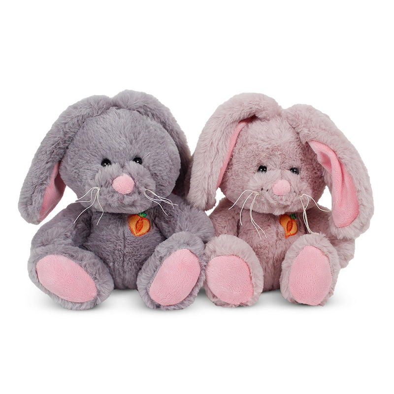 Plush Bunny With Carrot Heart Patch 7-1/2"