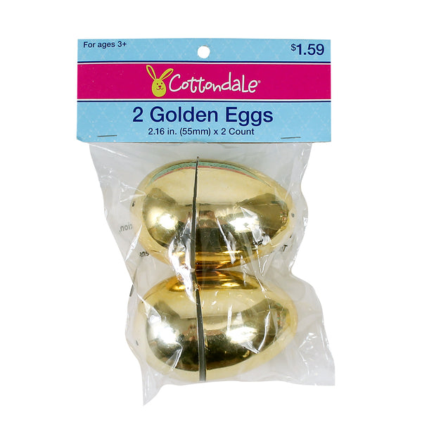 Closeout Easter Eggs Golden 3.25" (2 Pack)